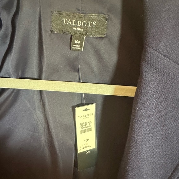 Talbots - Navy Blue Knit Blazer w/ Gold Buttons - Size 10P- NWT - Picture 4 of 7